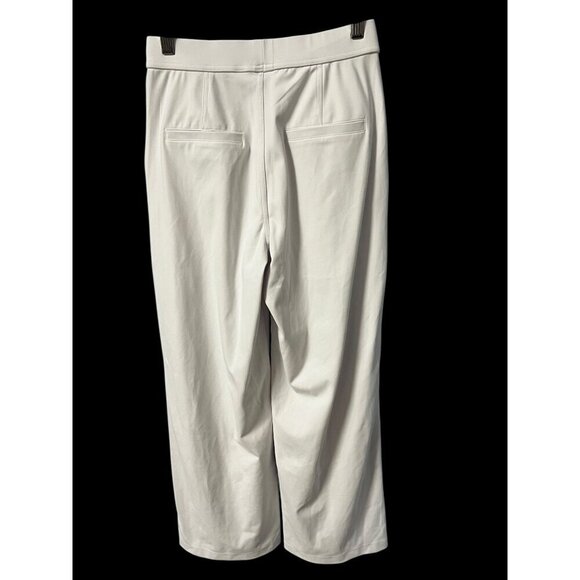 Halara Womens White Wide-Leg Cropped Pants With Pockets Stretch Fabric, STRETCH, - Picture 2 of 7
